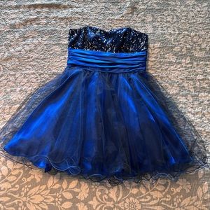 Josh & Jazz | Dresses | Black Blue Homecoming Dress Only Been Worn Once |  Poshmark